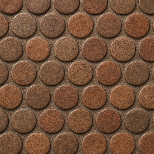 Penny Round Ceramic Mosaic — Anti-Skid — Ceramic, Porcelain & Tile material sample