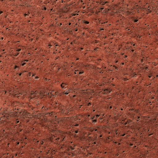 Red Travertine — Bush-Hammered — Natural Stone material sample