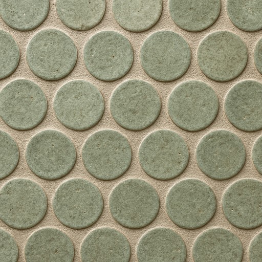 Penny Round Ceramic Mosaic — Raw — Ceramic, Porcelain & Tile material sample