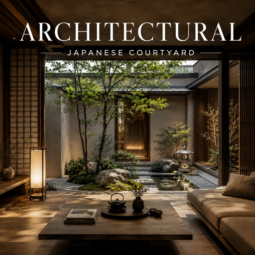 Japanese Courtyard — Architectural interior design theme