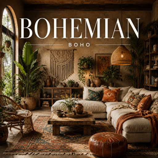 Boho interior design theme