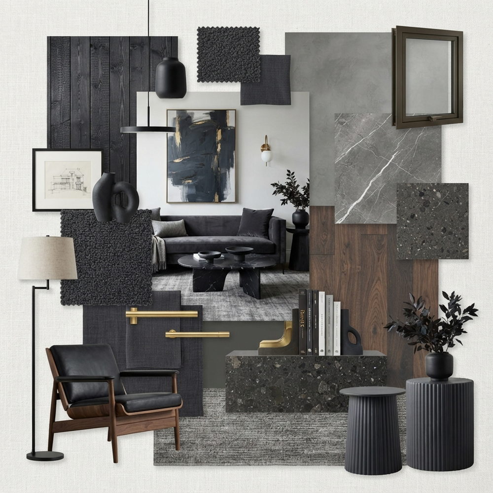 Charcoal Modern interior design theme — Color Themes