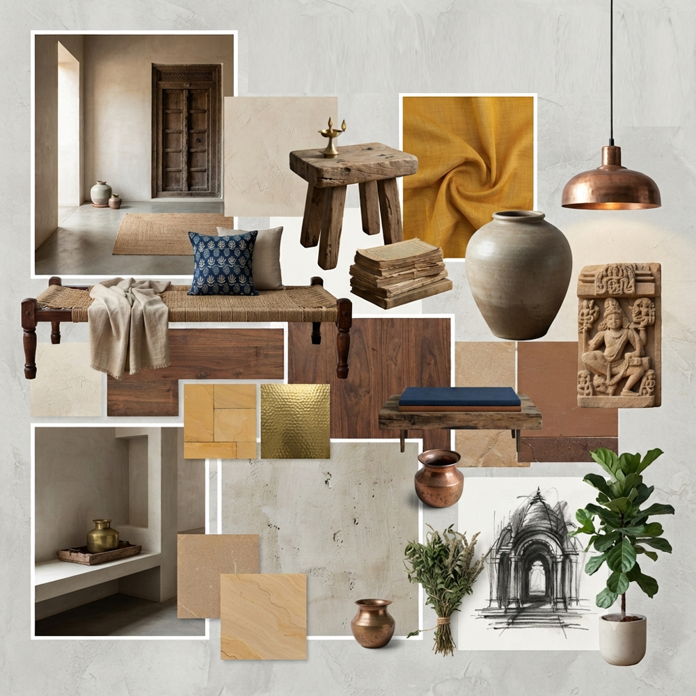 Ashram Minimalist interior design theme — India