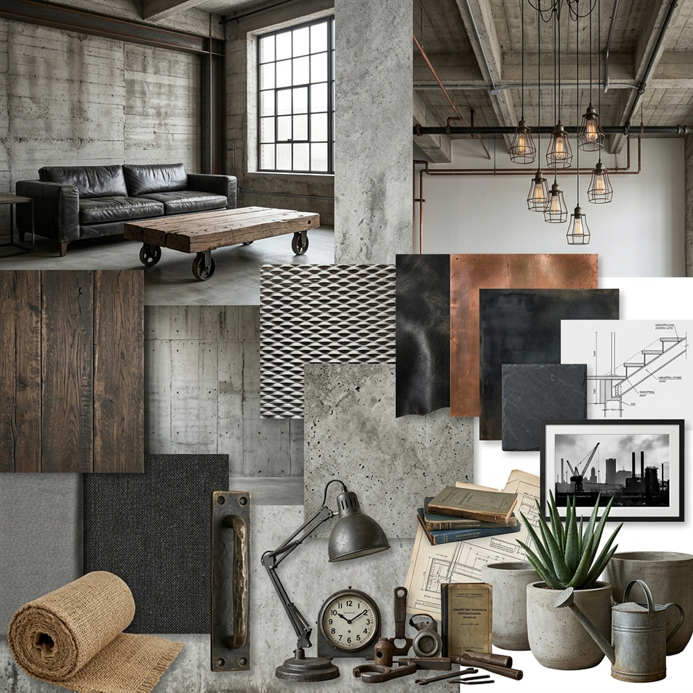 Raw Concrete Industrial interior design theme — Industrial