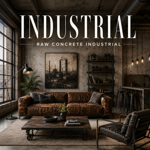 Raw Concrete Industrial interior design theme