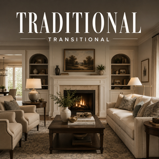 Transitional — Traditional interior design theme